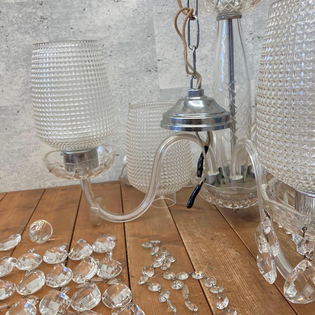 昭和レトロ HOYA ホヤクリスタル ガラス製 シャンデリア