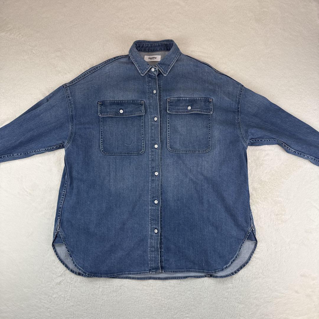 ヘルシーデニム　Almond　ビッグデニムシャツ　オーバーサイズ　ブルー