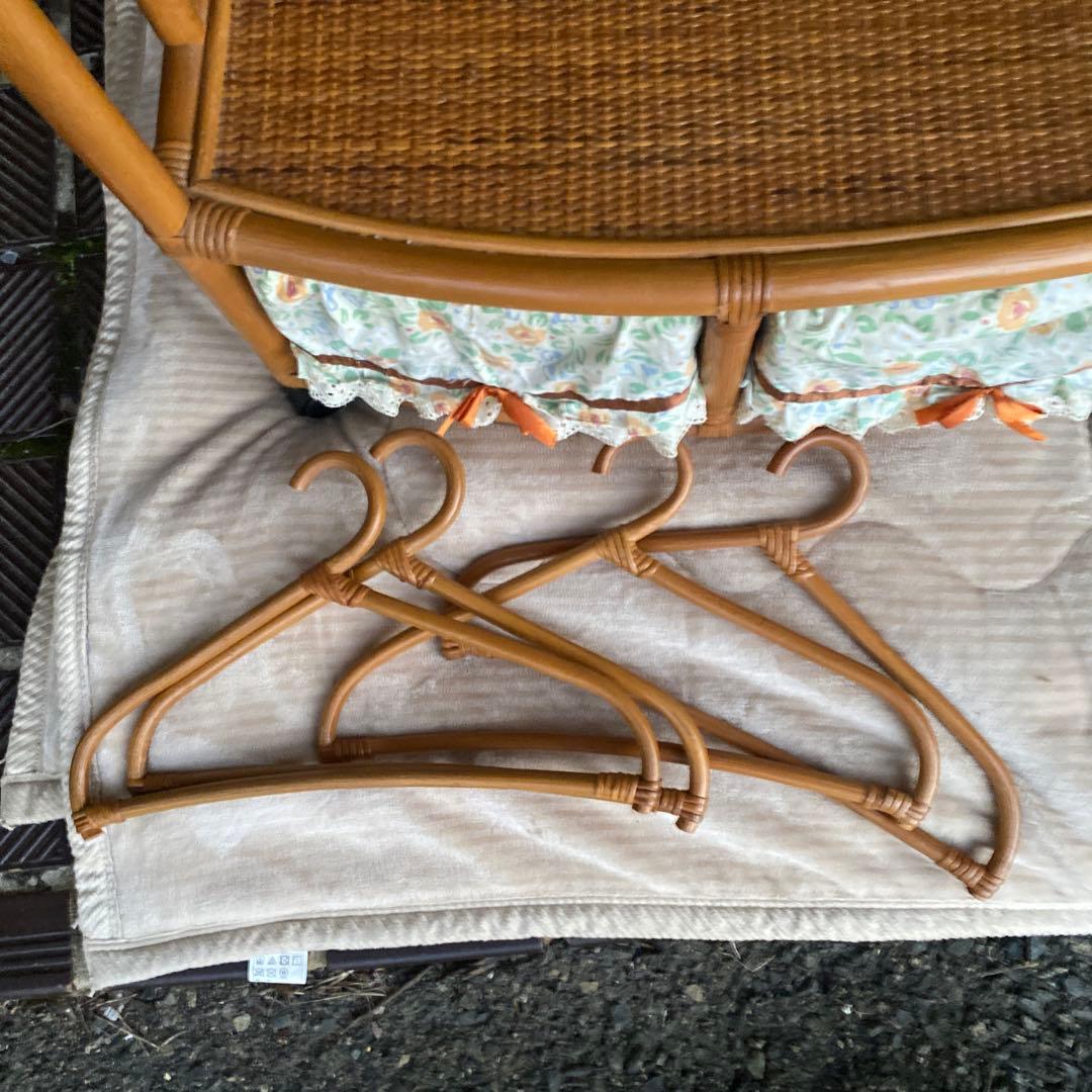 籐 ラタン ハンガーラック チェスト インテリア 昭和レトロ 当時物
