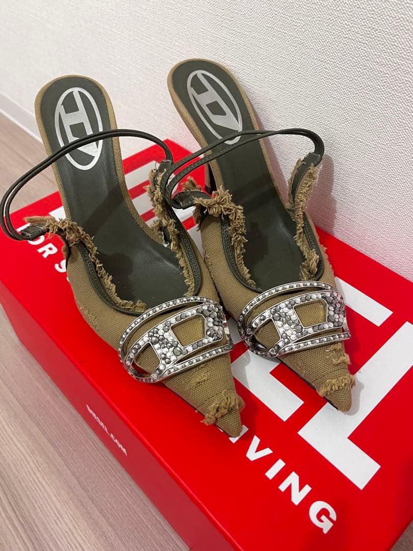 DIESEL ビジュー　ミュール ヒール　37
