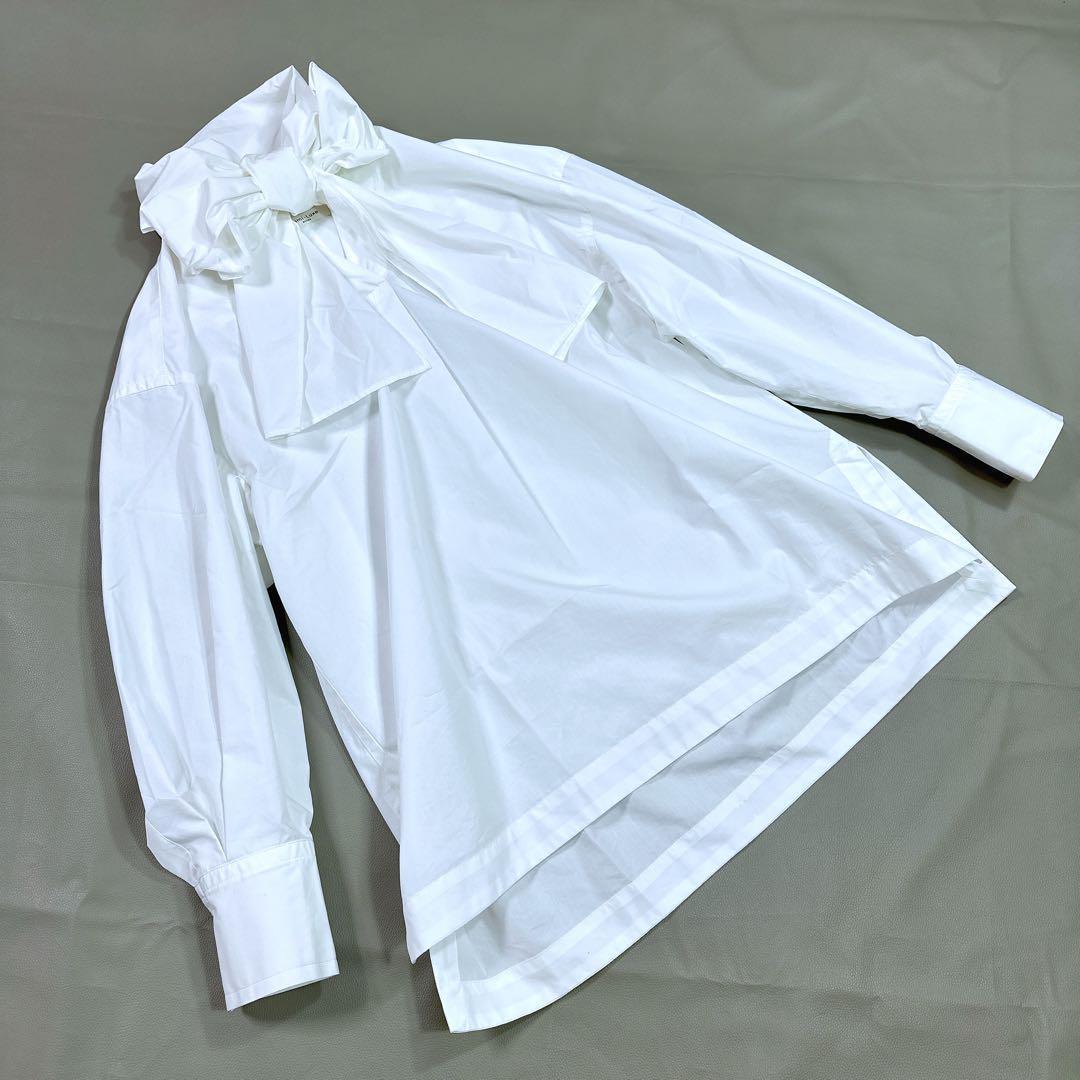 デミルクス ビームス ストール ブラウス　ボウタイブラウス ホワイト