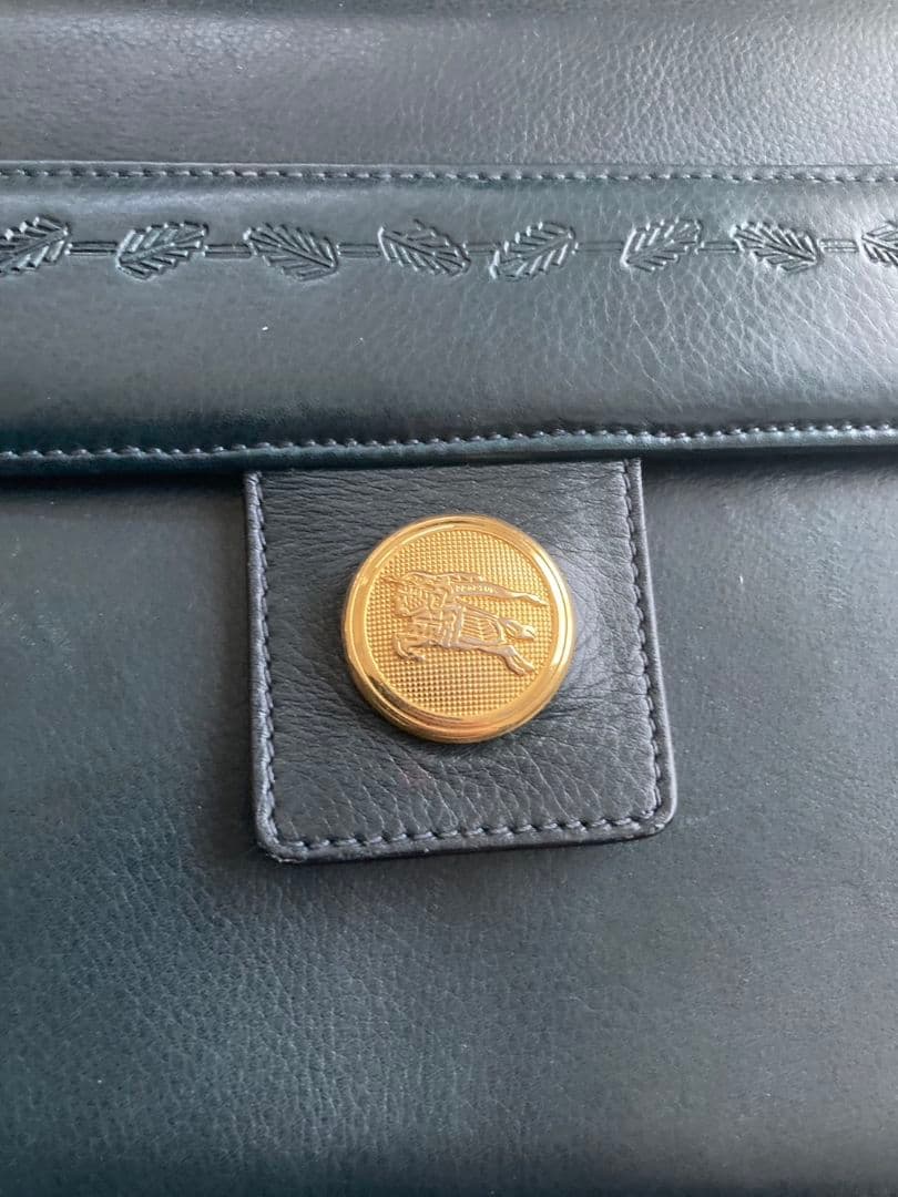 ま*ん様 希少★バーバリー BURBERRY レザー ショルダーバッグ★90s