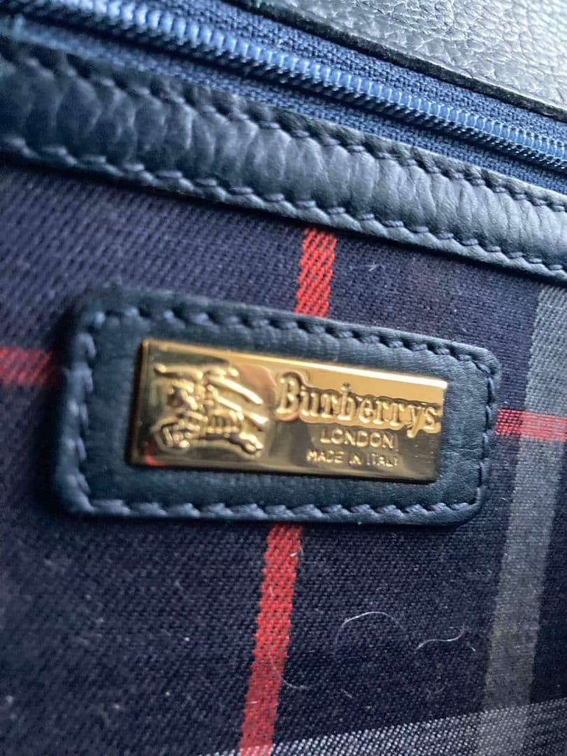 ま*ん様 希少★バーバリー BURBERRY レザー ショルダーバッグ★90s