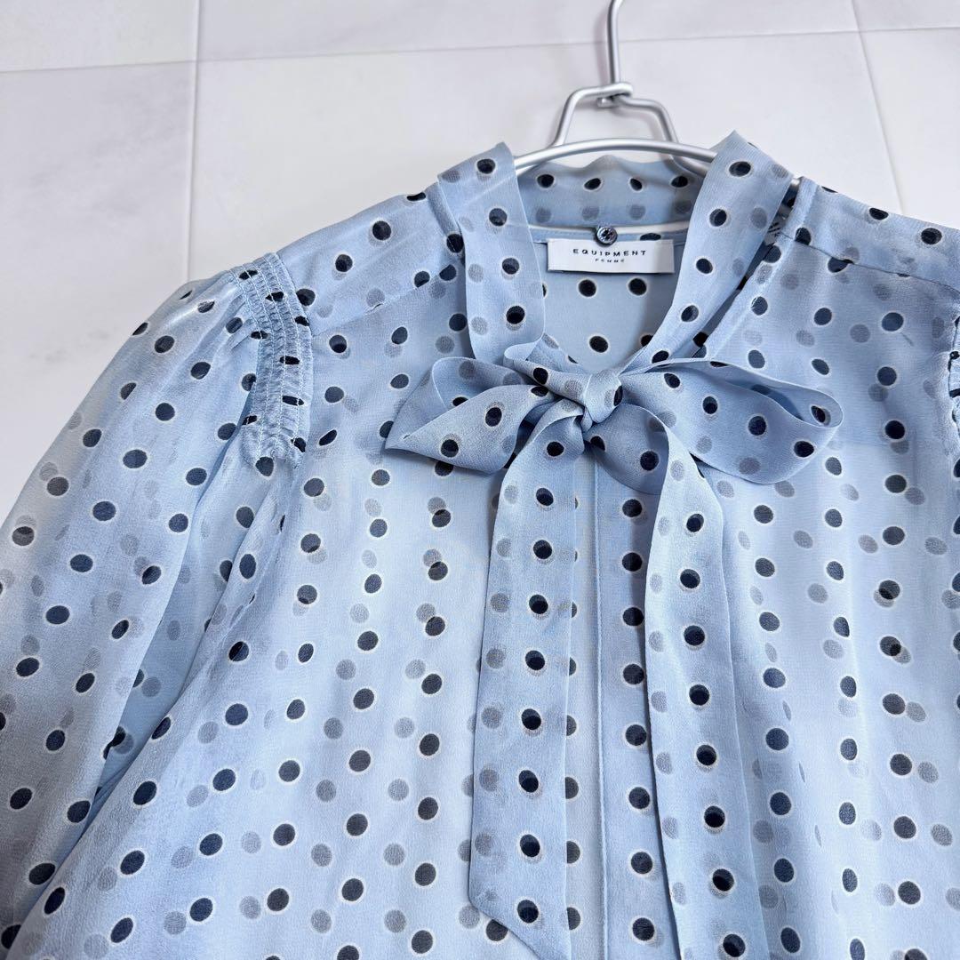 エキプモン Equipment シルク100%ボウタイブラウス XS