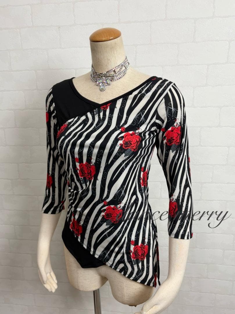 新品　社交ダンス　赤　黒　ベージュ　ツーピース　セットアップ　パーティ　2914