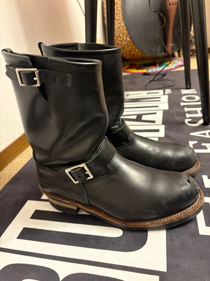 レザーエンジニアブーツ　レッドウィング　redwing ビンテージ　usa製