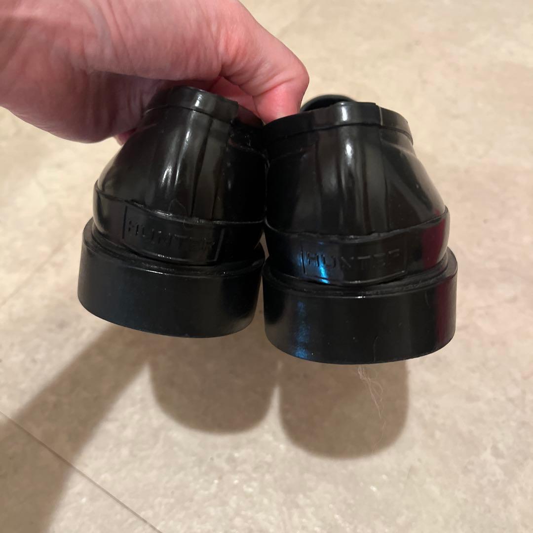 HUNTER レインシューズ　リボン　ローファー