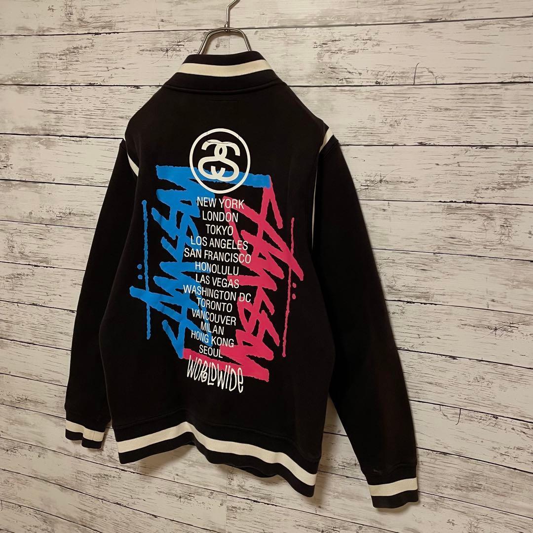 513【入手困難】ステューシー♤ビッグロゴ　スタジャン　スウェット　即完売品