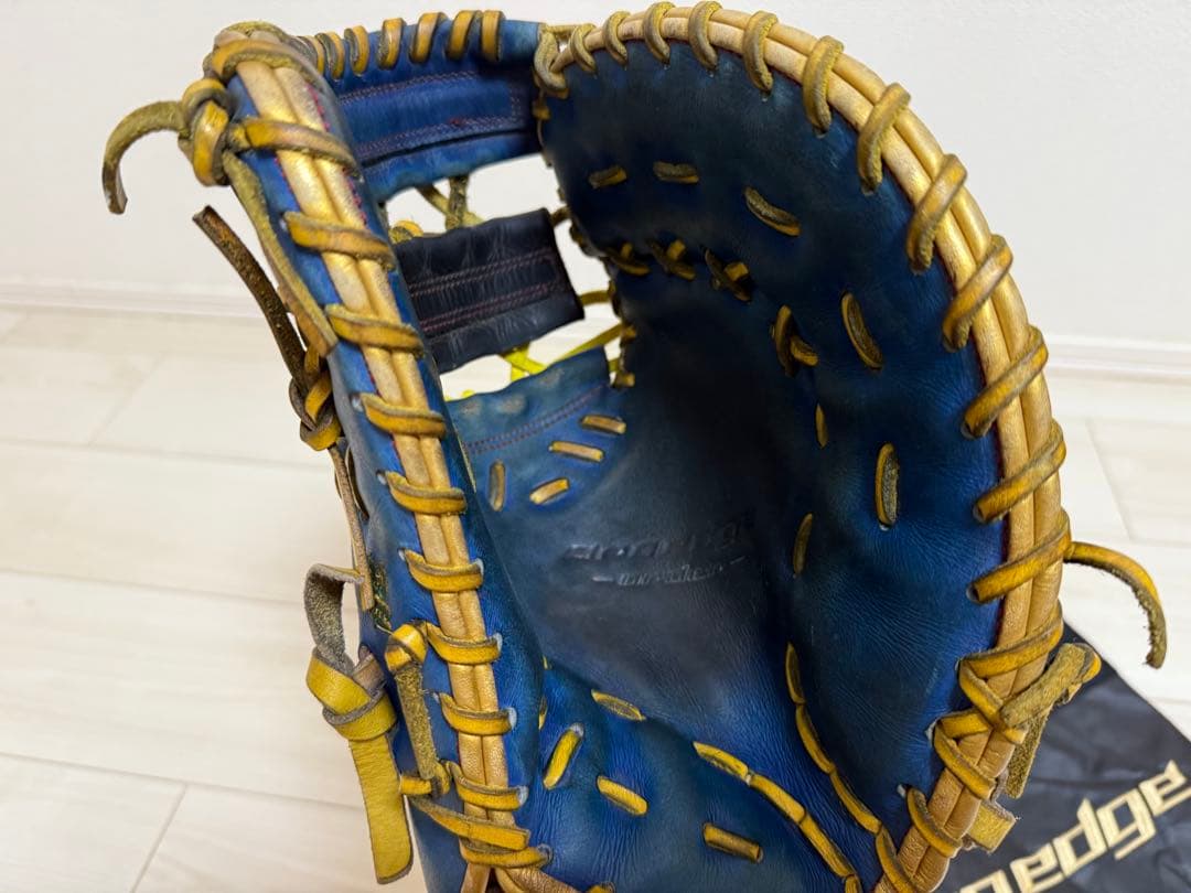 SSK野球　ファーストミット（オーダー）青黒黄 収納袋付き