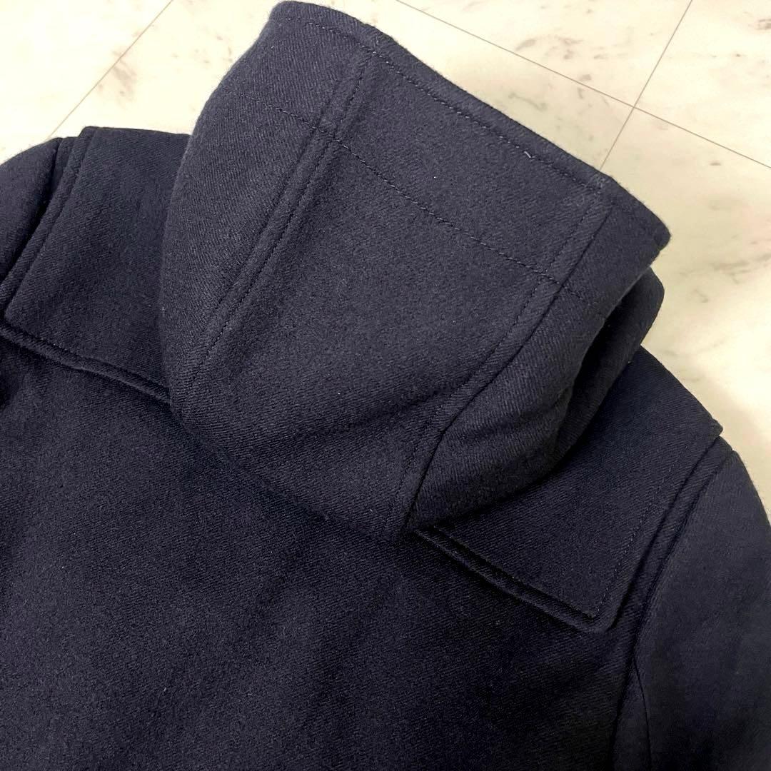 【美品】ピーエスポールスミス ウールコート フーディ ストライプ L 黒 赤