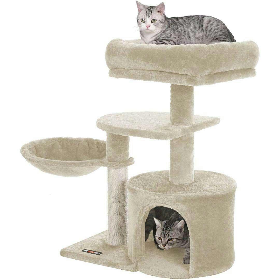 キャットタワー ミニ 子猫やシニア猫にお勧め 省スペース 爪とぎ 高さ68cm