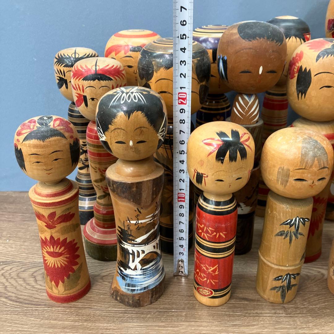 D-3 伝統こけし 創作こけし まとめ売り 18体セット 鳴子 遠刈田 置物