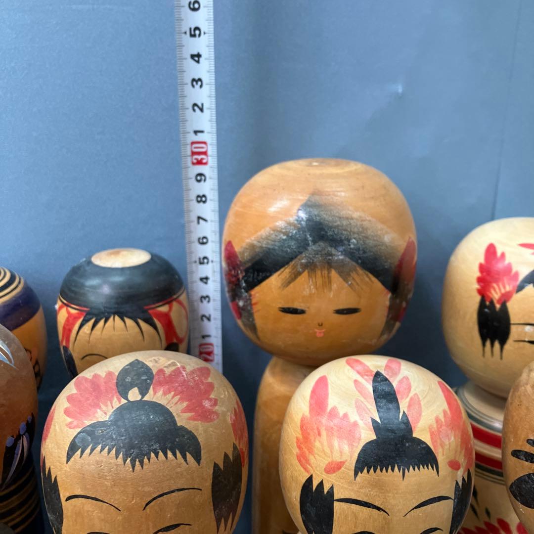 D-3 伝統こけし 創作こけし まとめ売り 18体セット 鳴子 遠刈田 置物