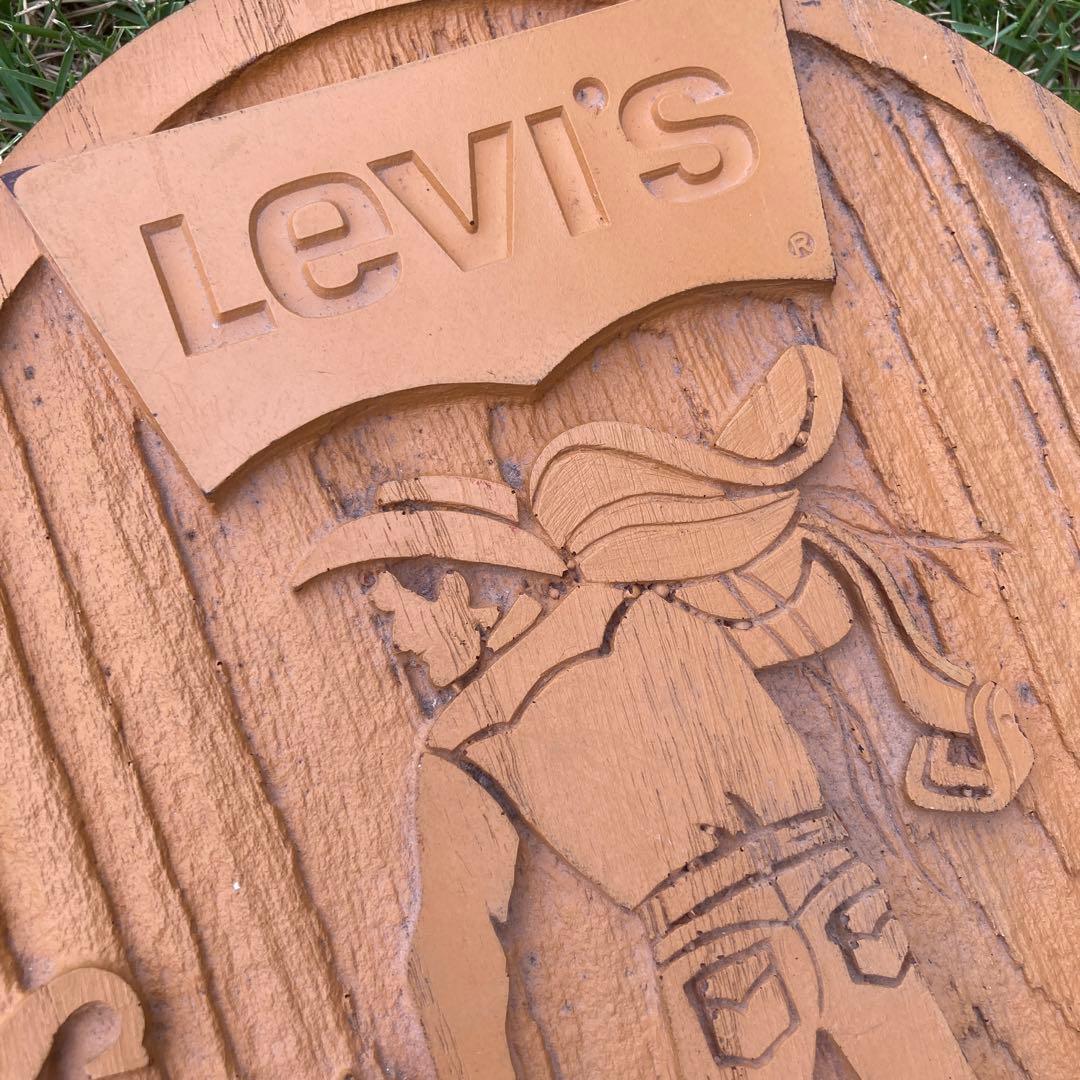 置物 VINTAGE Levi's STORE WOOD DISPLAY SIGN