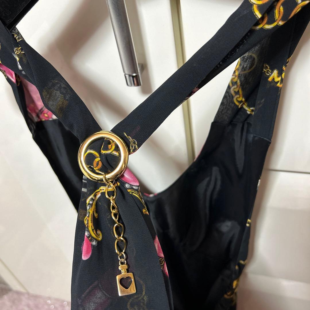 MARSマーズ y2k ギャル コスメ柄ホルターネックキャミソール ブラック