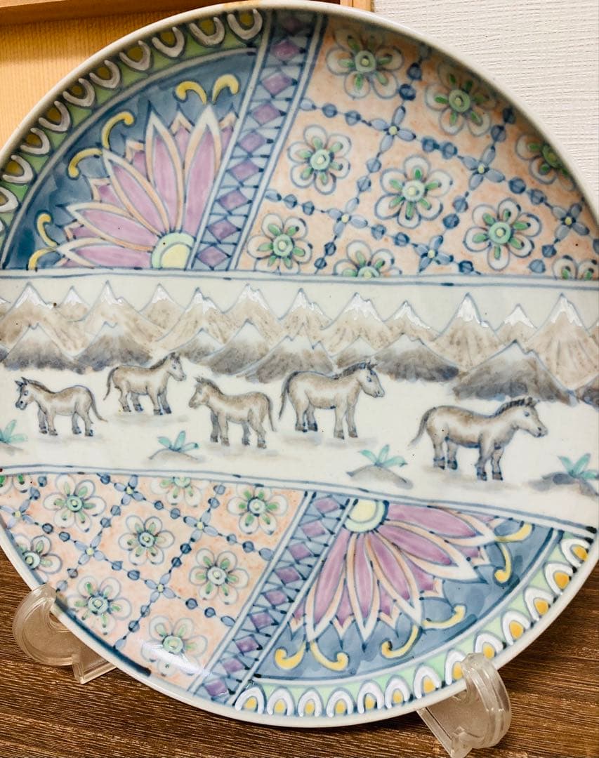 佐藤走波（五代）　鉢　八寸皿　中国トルファン花文