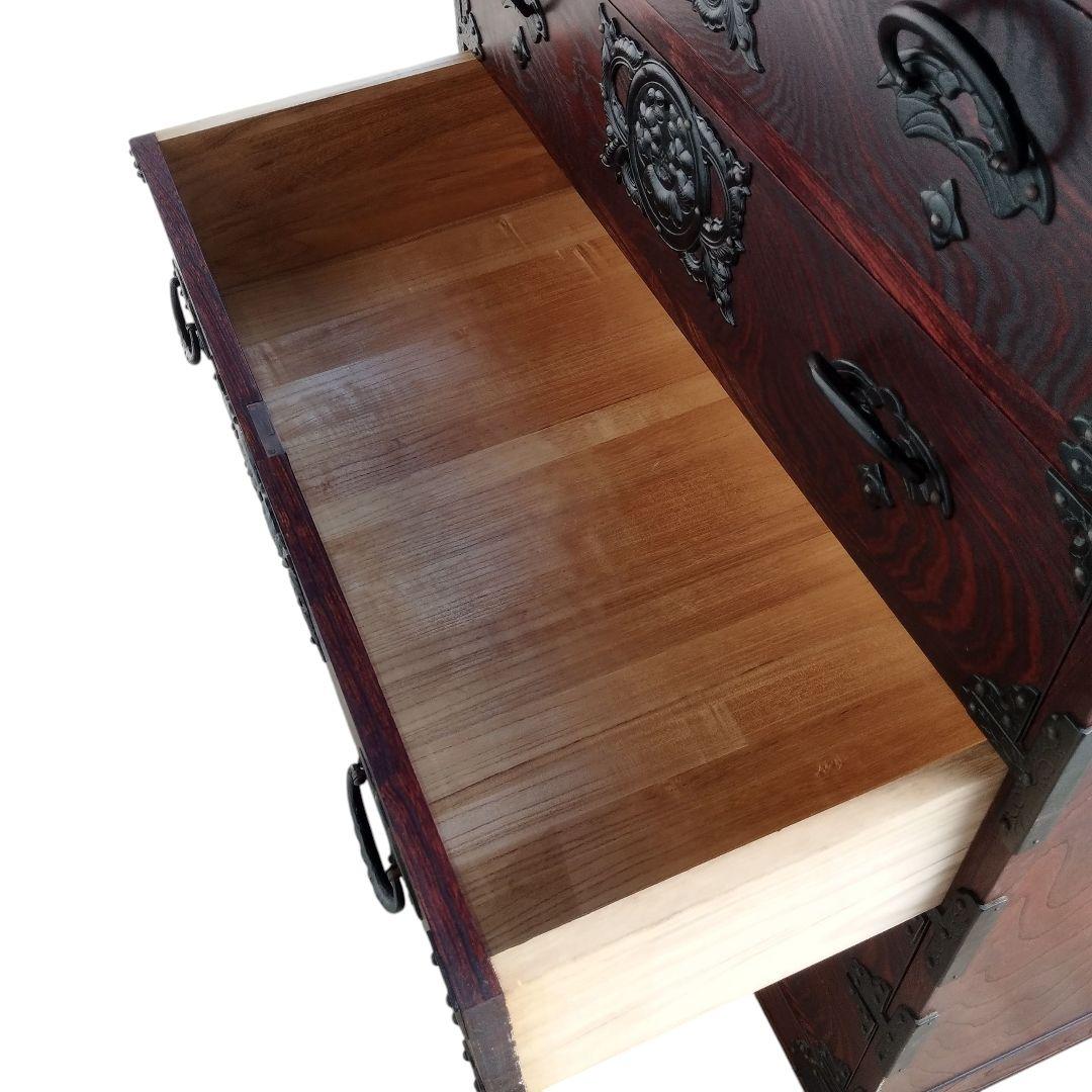 岩谷堂箪笥　南部鉄器　欅　漆塗り　チェスト　伝統工芸　整理箪笥　6段