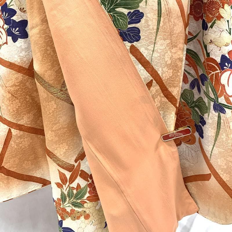 406aj4■ハーフ成人式 十三参り ジュニアアンティーク振袖&袋帯■