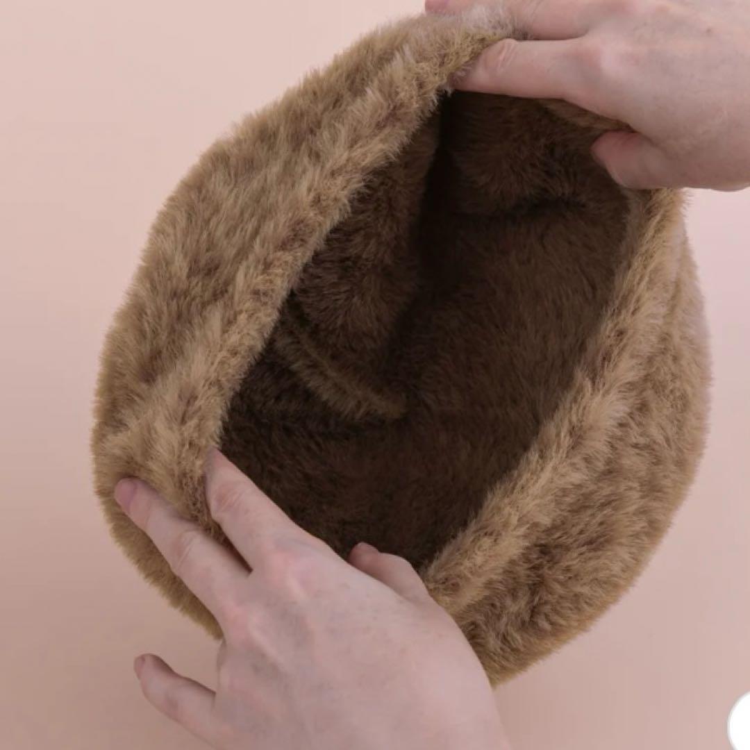 BAREN ベレー帽 シャギー レオパード モカ baren