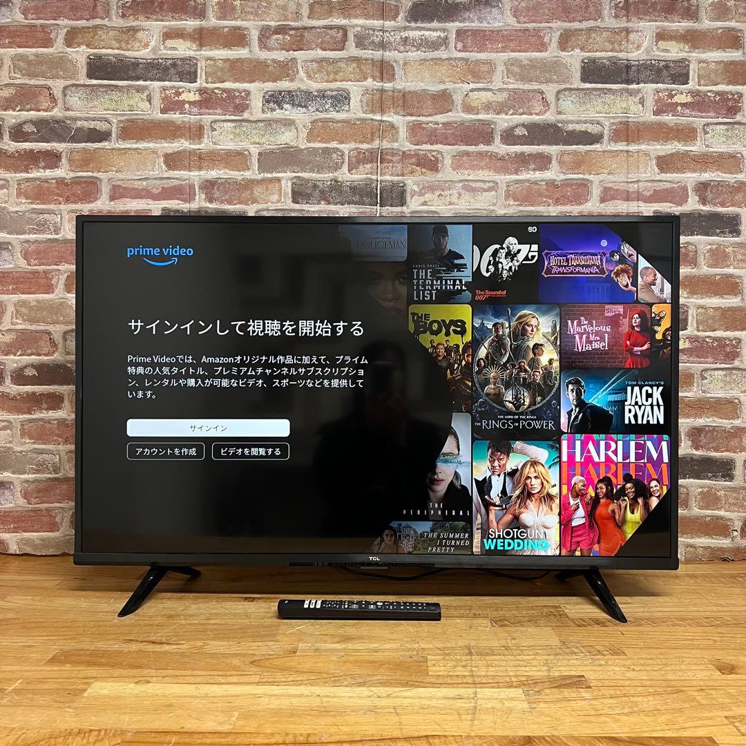 TCL 43V型4K 液晶テレビ スマートテレビ 43P615 動画配信アプリ○