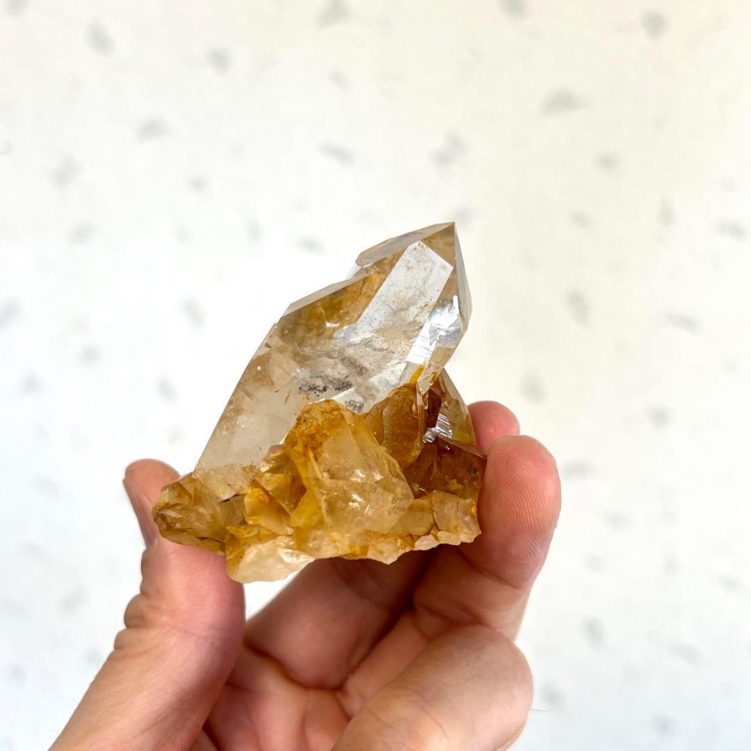 希少　ヒマラヤ　マニハール産　ゴールデンヒーラー　クラスター水晶　高透明