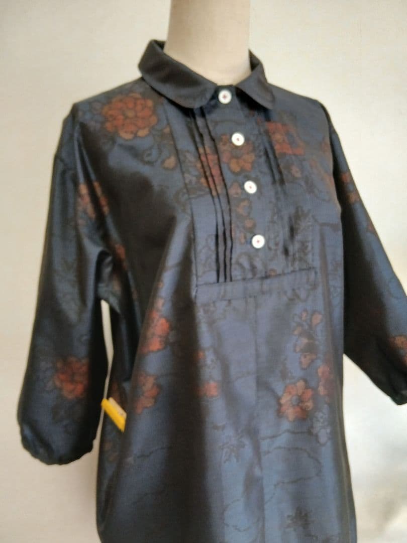 着物リメイク★本場大島紬反物から★ワンピース★&ポシェット