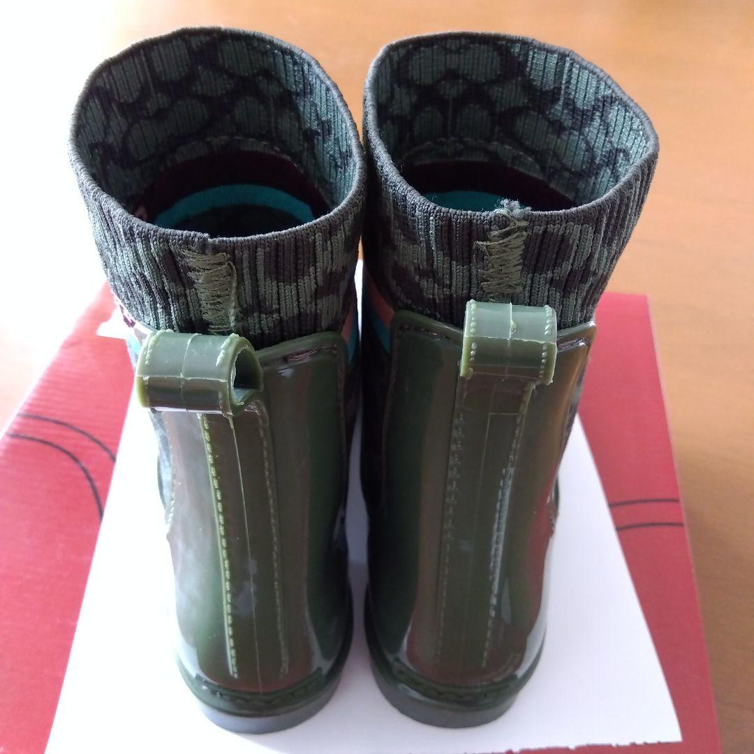 COACH コーチ　レインブーツ カーキ色