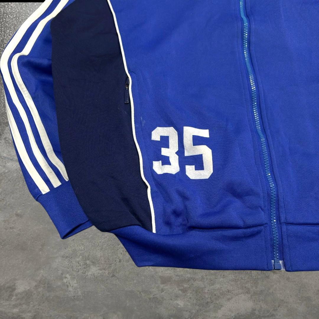 希少 90s アディダス トラックジャケット ドイツ 企業物 青 L ユーロ古着