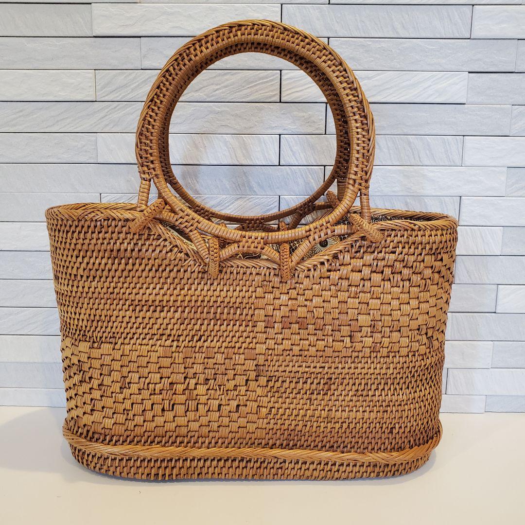 【TANABANA】 未使用 かごバッグ ナチュラルブラウン アタ ラタン