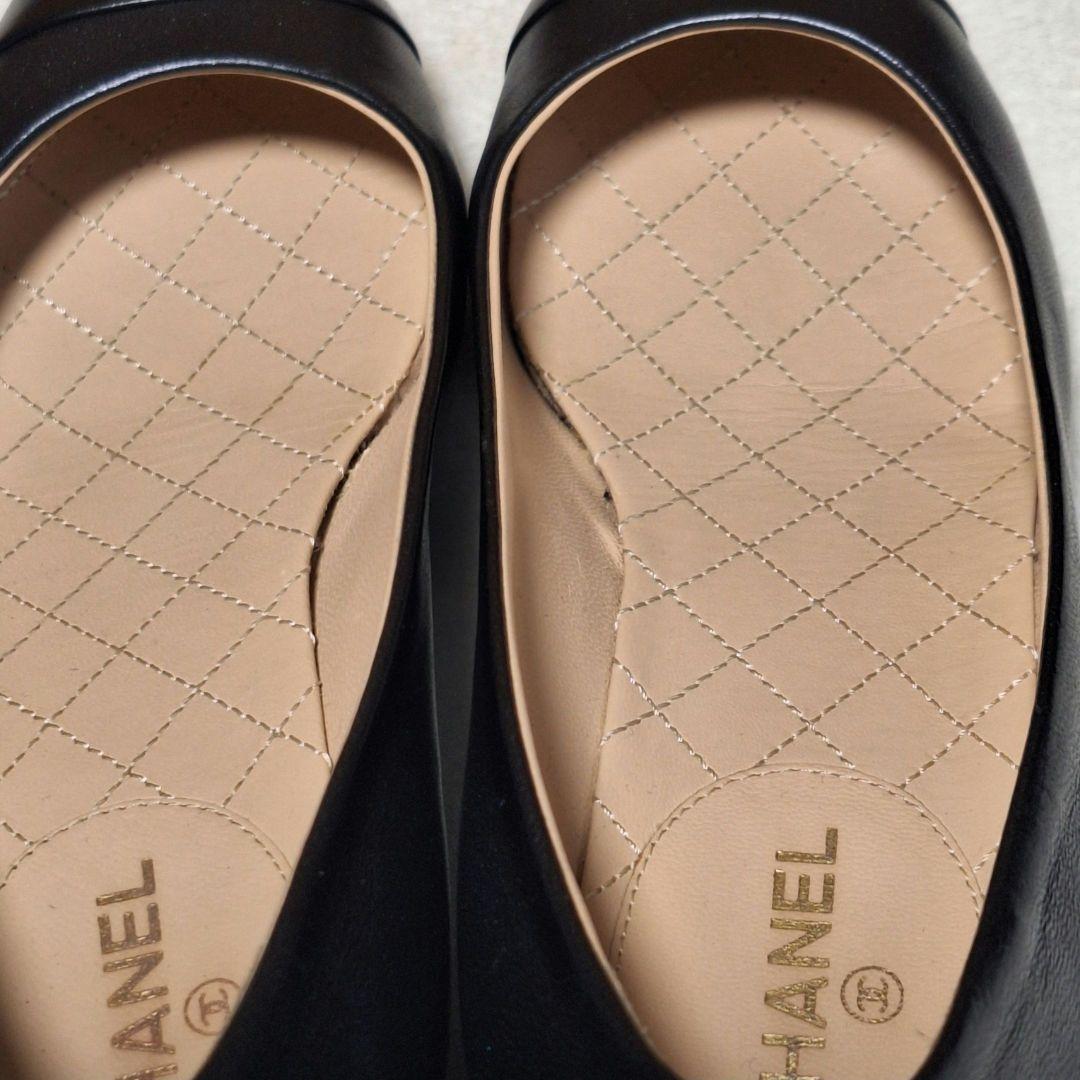 CHANEL ココマーク レザーパンプス 黒 36.5 イタリア製 G30239
