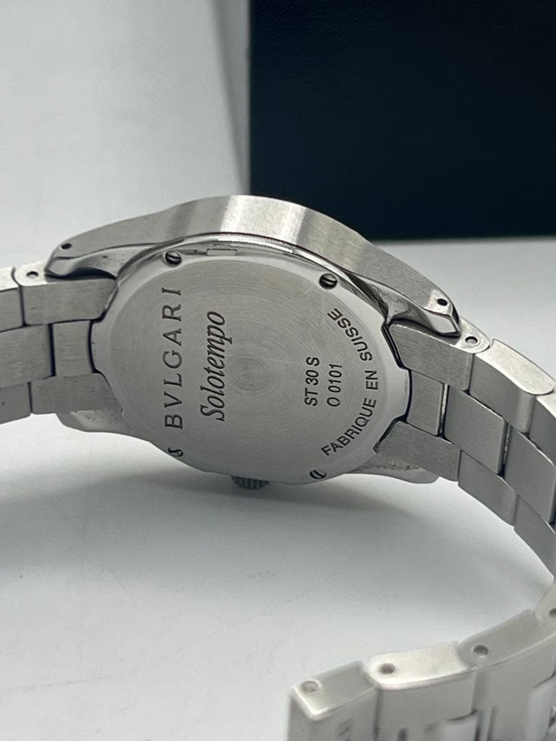 【美品】ブルガリ ソロテンポ ST30S ブラック クォーツ デイト レディース