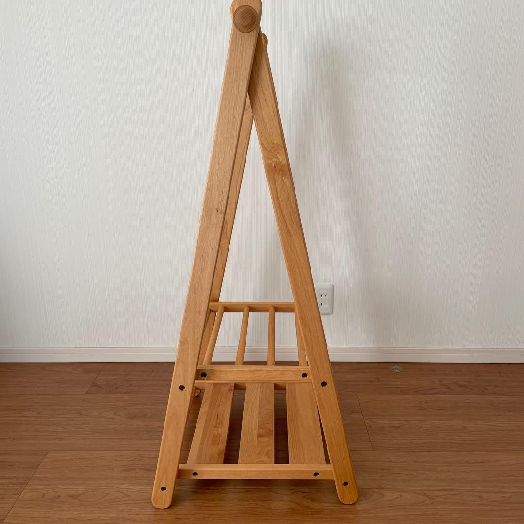 【モモナチュラル】木製ハンガーラックSサイズ(キッズ向き)