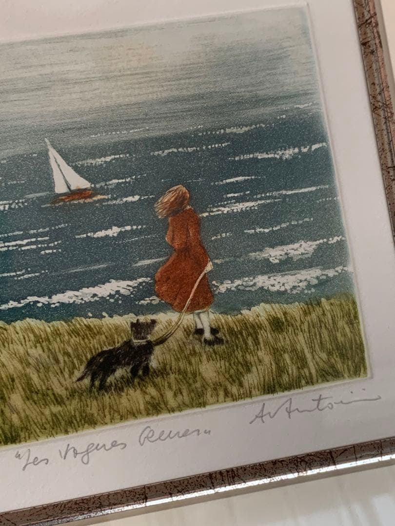 アントニーニ　浜辺　版画