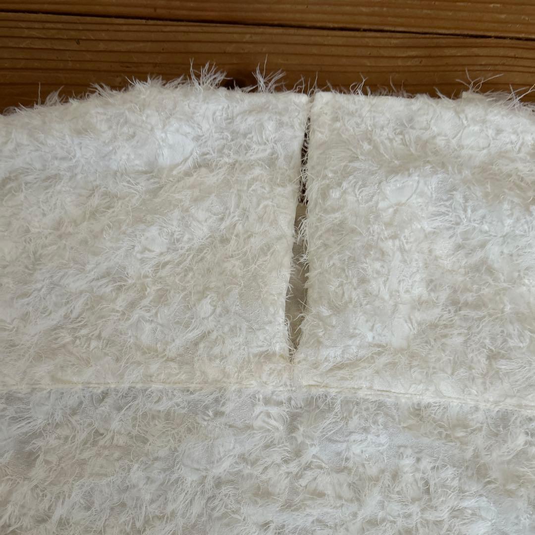 シンメ　SINME シャギーブラウス　白