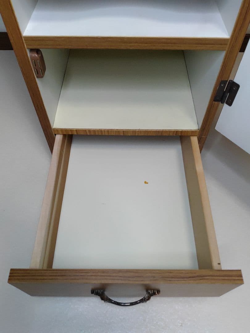 昭和レトロ 古家具 木製棚 引き出し付き 書類入れ カルテケース