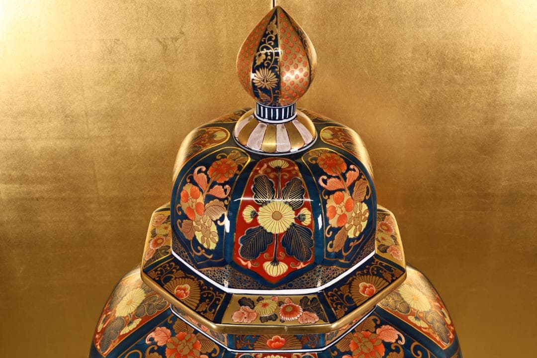 有田焼　舞右衛門 作 「 古伊万里　飾壺 」 沈香壷 高114cm　BK061