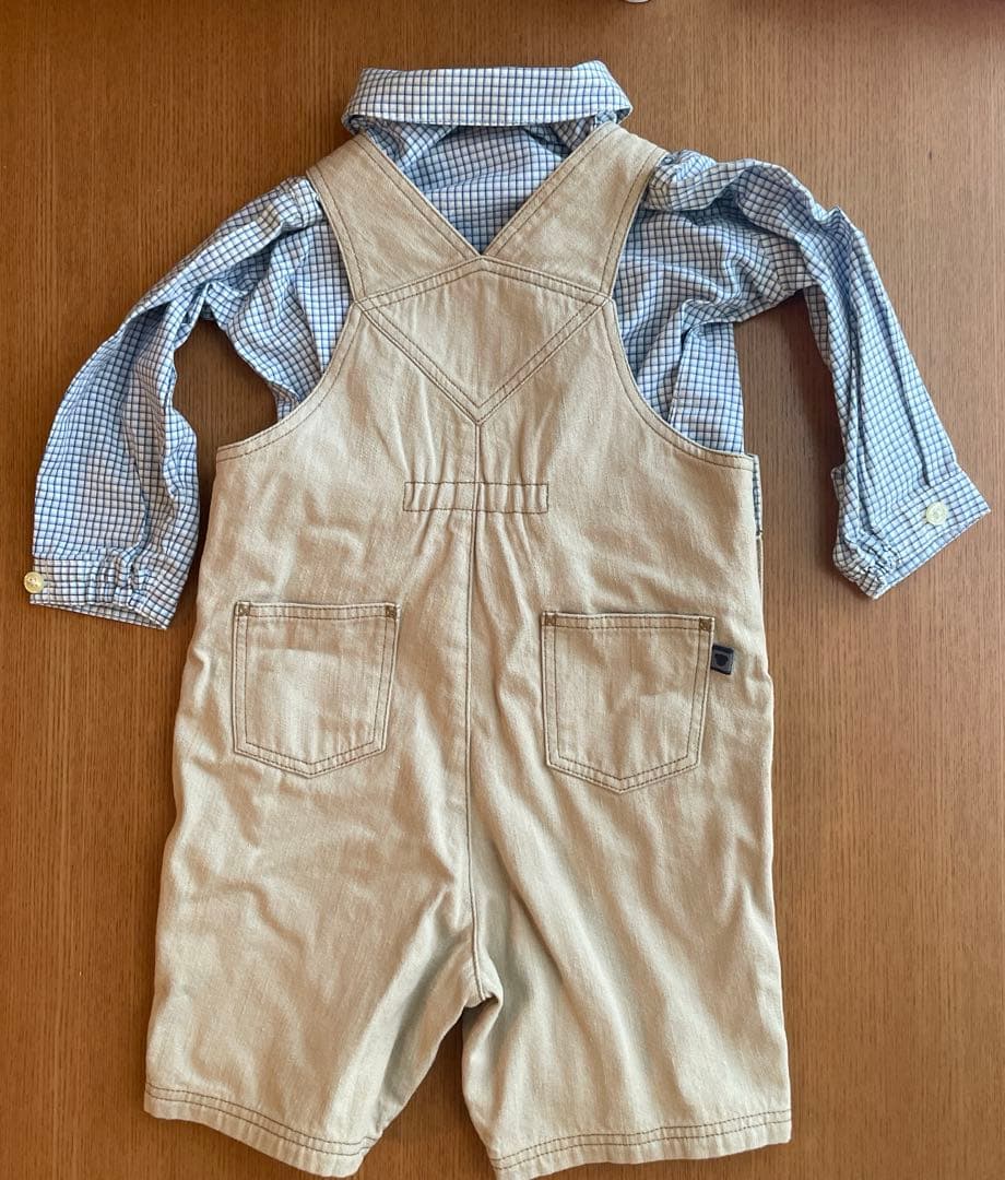 ファミリア　80cm オーバーオール　シャツ　チャーム　セット　新品タグ付き