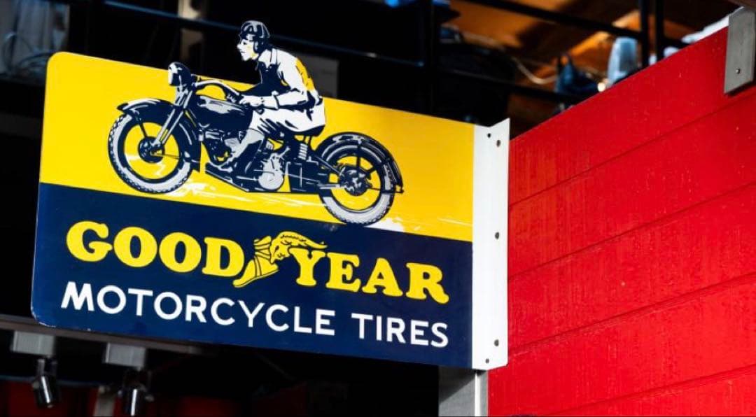 本物　未使用 GOODYEAR Motorcycle tires 琺瑯看板