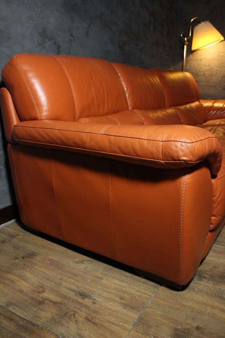 首都圏送無料〜訳あり４０万大塚家具 レザーワールド 本革 コーナーソファ