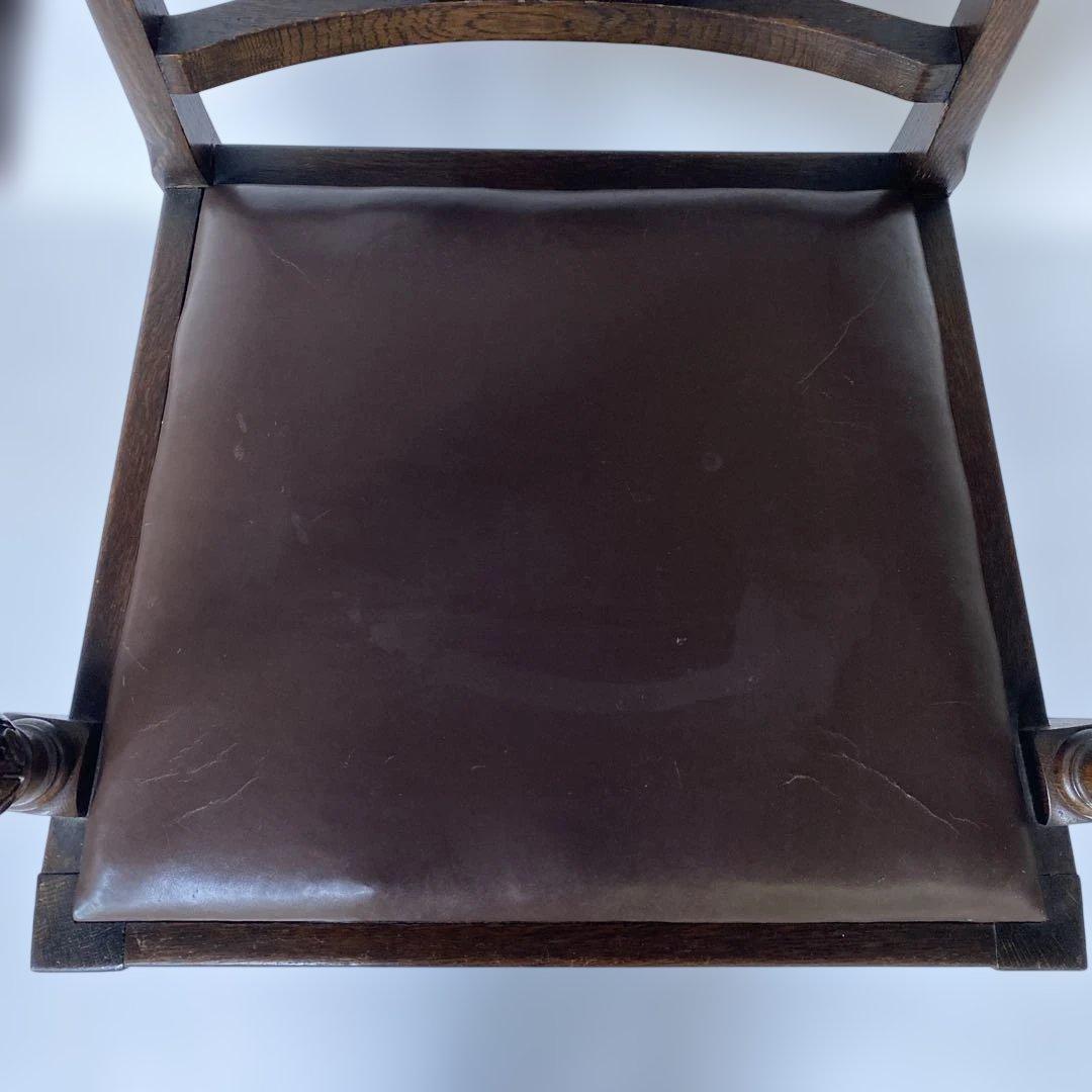 英国 アンティーク オーク アームチェア 椅子 チェア