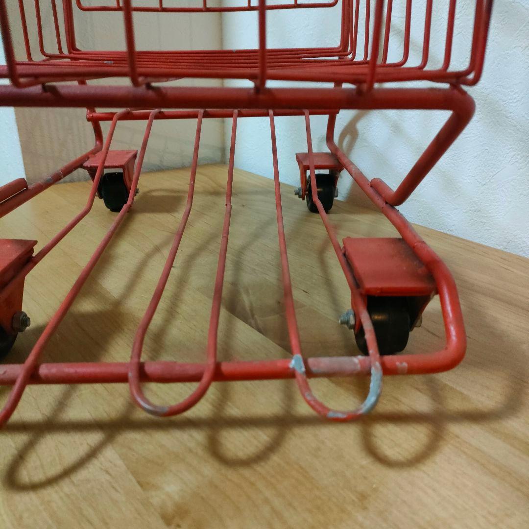 赤い 鉄製　アンティーク キャリーワゴン
