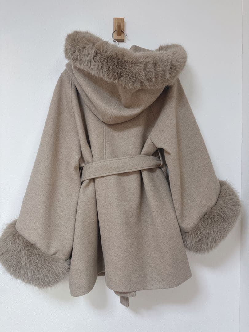 chico ファー襟ケープコート