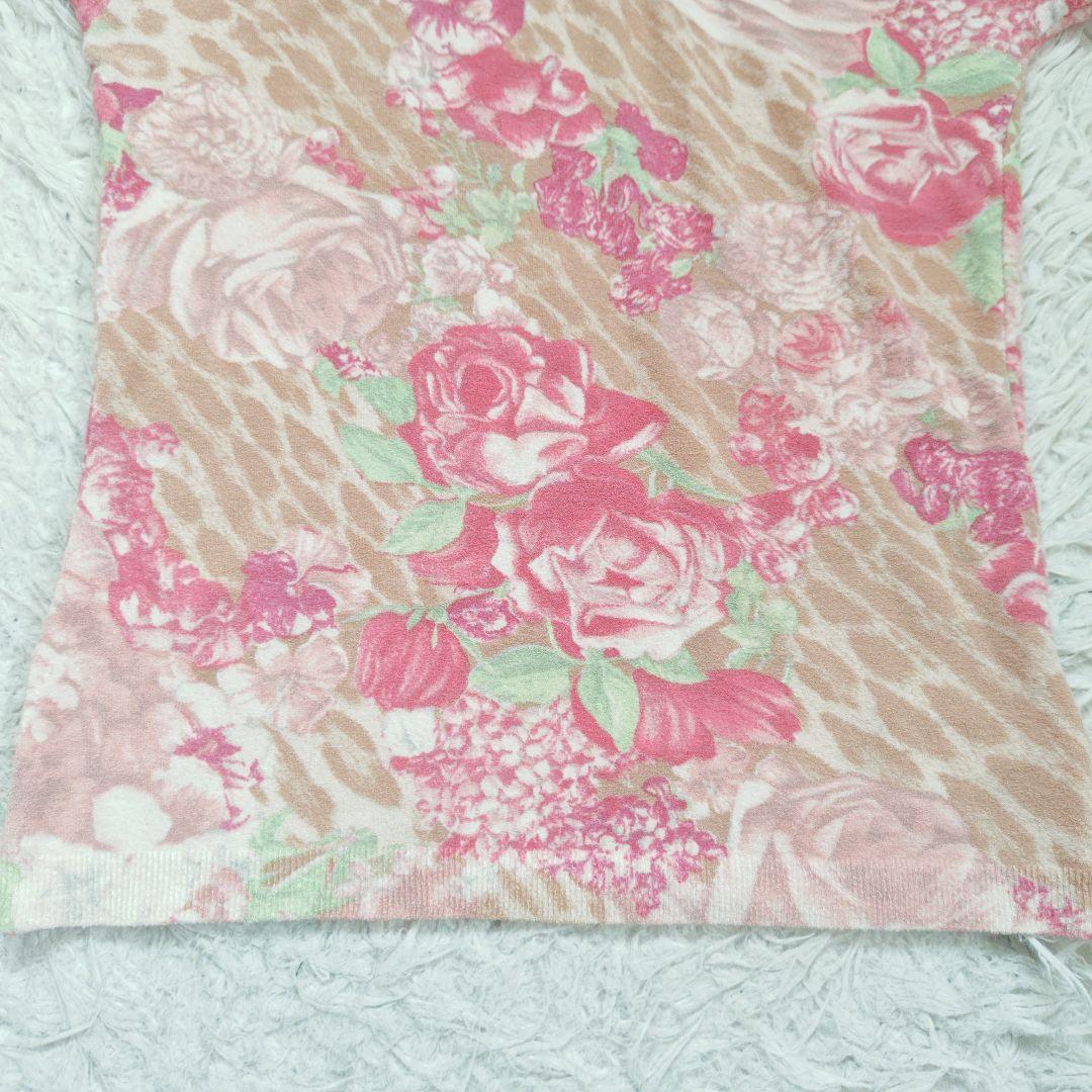 【ブルマリン】アンナモリナーリ花柄アンサンブル レース 薔薇 ピンクカーディガン