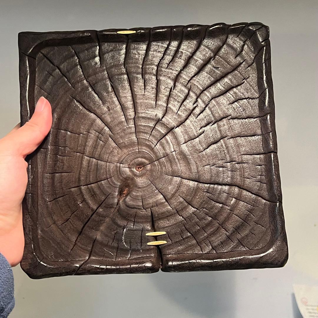 卓 花台 木製 香炉台 根卓 盆栽台 置物 クスノキ20.5*20.5**6cm