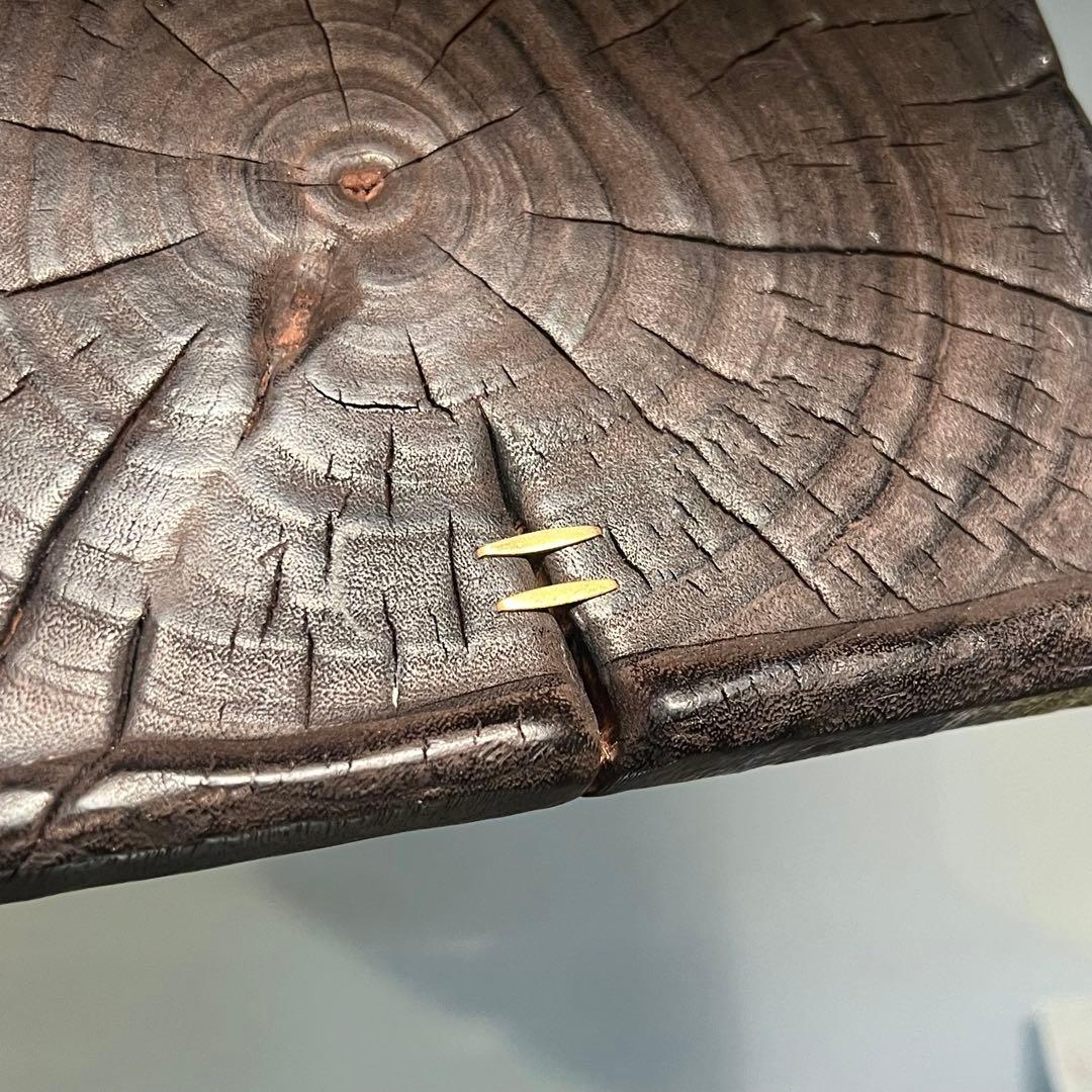 卓 花台 木製 香炉台 根卓 盆栽台 置物 クスノキ20.5*20.5**6cm