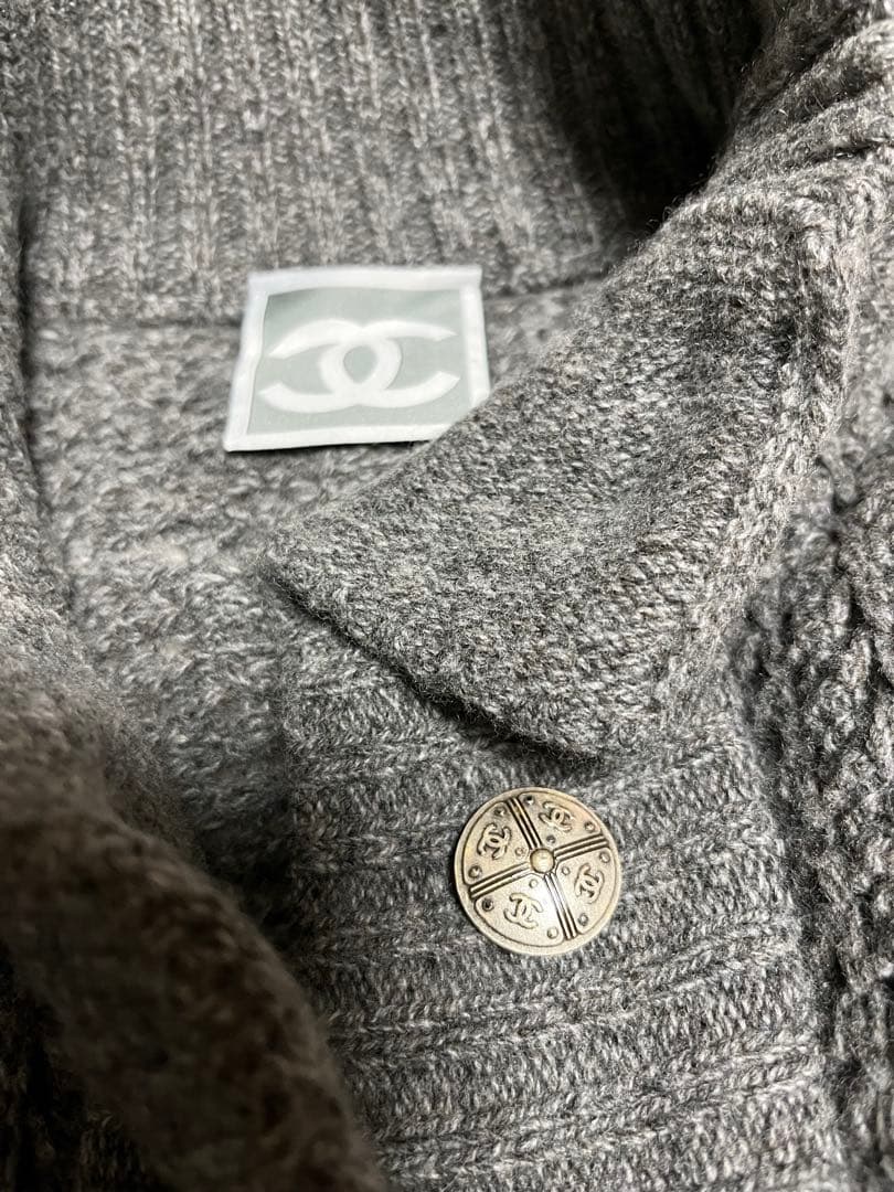 CHANELシャネル　ロングカーディガン　ワンピース　グレーレア品