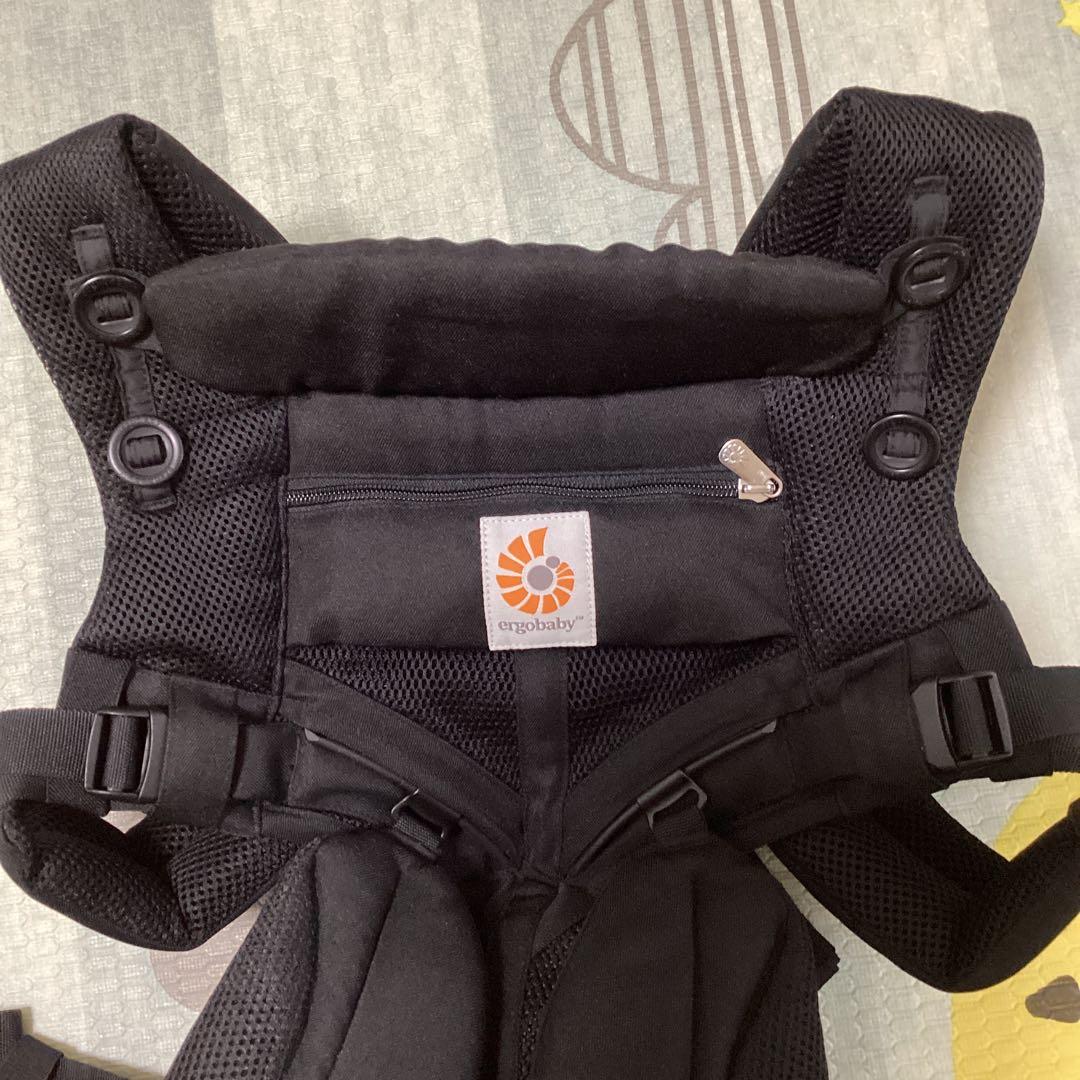 美品 エルゴ 抱っこ紐 オムニ360 クールエアー　ポーチ付　ブラック メッシュ