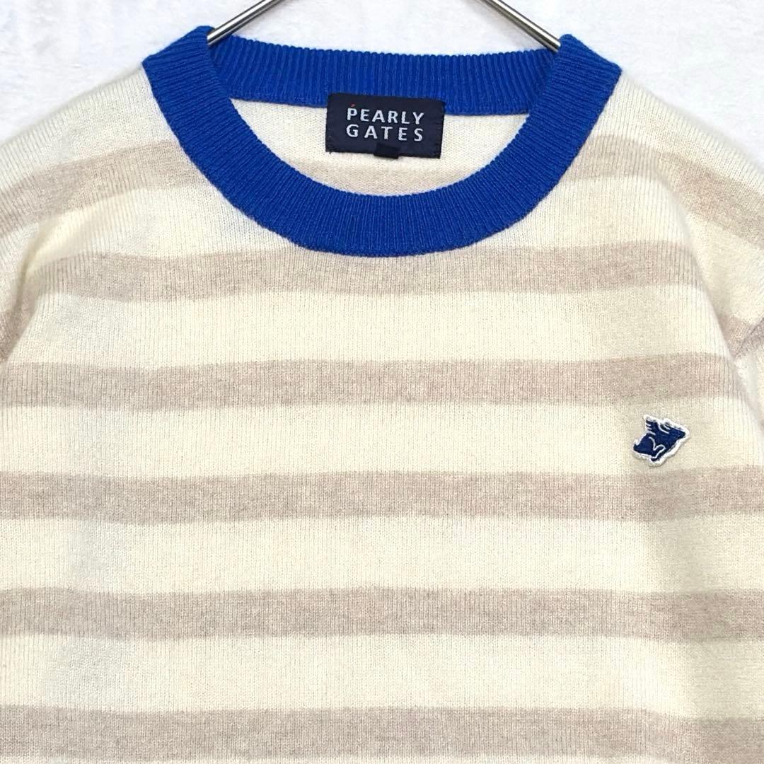 パーリーゲイツ ゴルフウェア 長袖 ニット カシミヤ100% セーター ボーダー