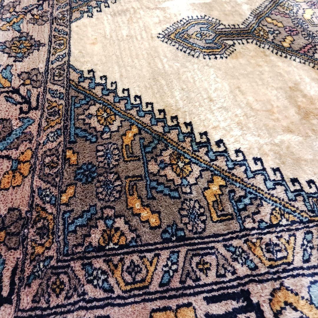 Y3075 パキスタン絨毯 ウール 手織り 181×122㎝ トライバルラグ