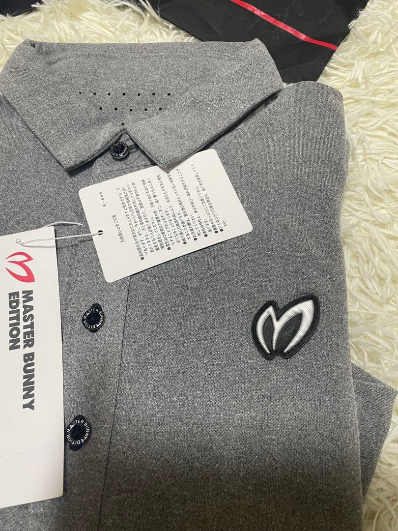 マスターバニーメンズ 長袖 ポロシャツ ワンポイントロゴサイズ6